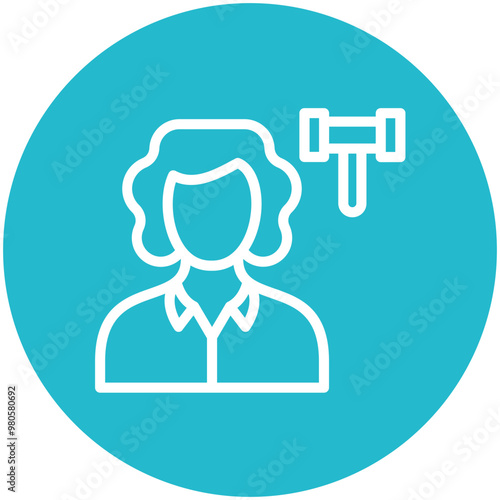 Judge Female vector icon illustration of Law & Legislation iconset.