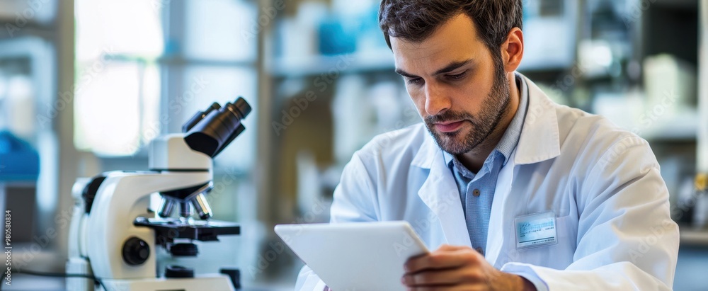 The Scientist with Tablet Device The Scientist with Tablet Device
