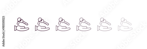 valet outline icon. Linear vector from hotel concept. 6 different line style valet icon included thin, light, regular, medium, bold, black
