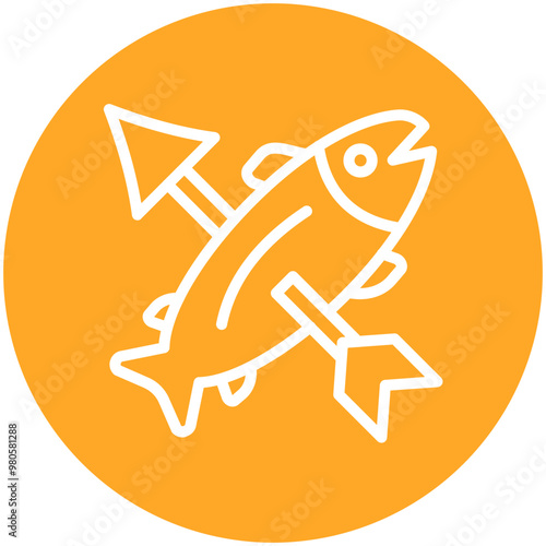 Spearfishing vector icon illustration of Fishing iconset.