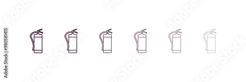 fire extinguisher outline icon. Linear vector from hotel concept. 6 different line style fire extinguisher icon included thin, light, regular, medium, bold, black