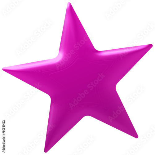3d star icon in pink purple gradient on transparent background