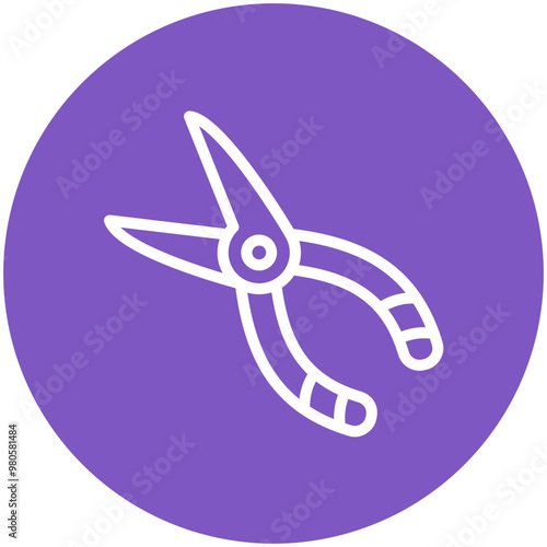 Needle Nose Pliers vector icon illustration of Fishing iconset.