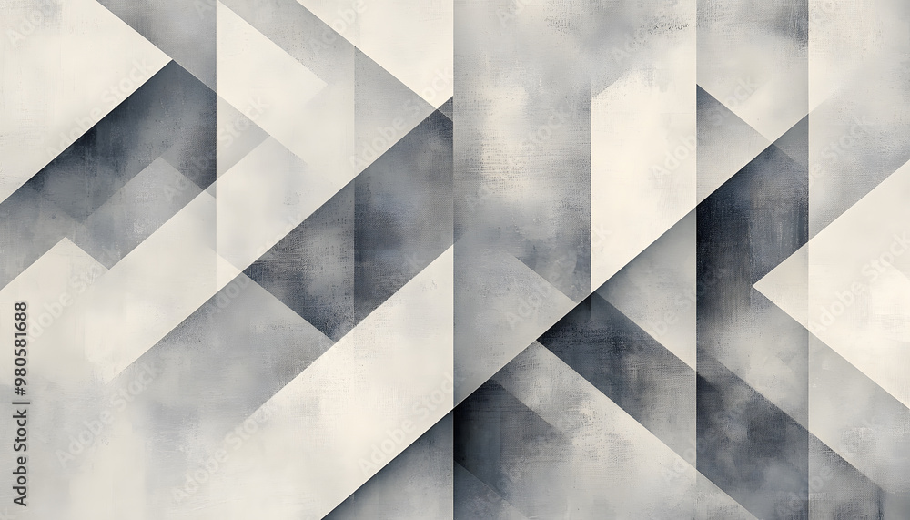 Obraz premium Clean, sharp geometric patterns in neutral tones, giving off a sleek, modern vibe