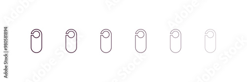 doorknob sign outline icon. Linear vector from hotel concept. 6 different line style doorknob sign icon included thin, light, regular, medium, bold, black