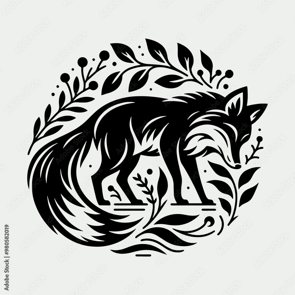 Fox animal Silhouette Vector Illustration Fox animal Silhouette Vector Illustration