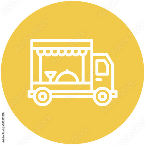 Food Truck vector icon illustration of Street Food iconset.