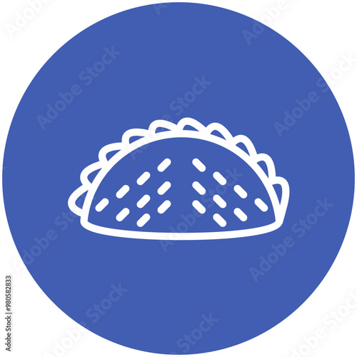 Empanada vector icon illustration of Street Food iconset.