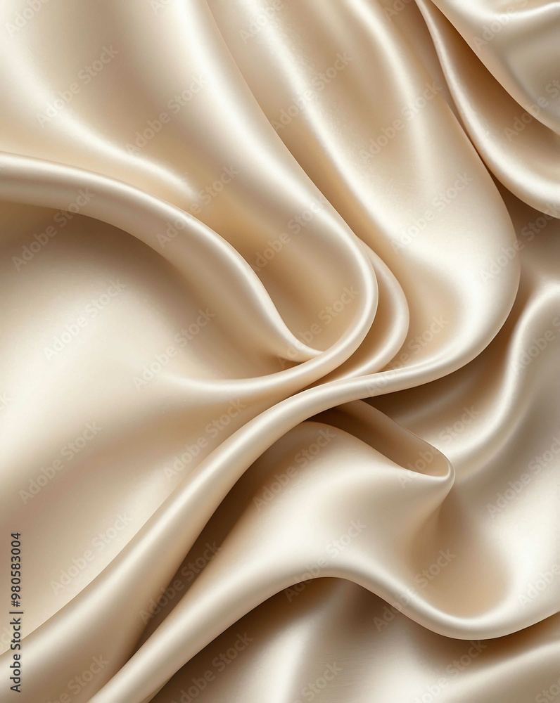 Obraz premium Smooth silk texture with ivory to champagne gradient