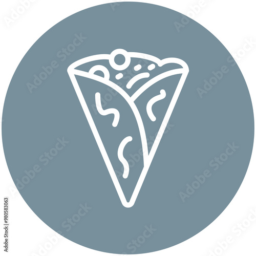 Crepe vector icon illustration of Street Food iconset.