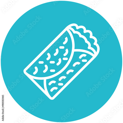 Chimichanga vector icon illustration of Street Food iconset.