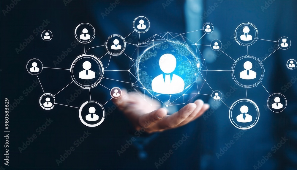 Social Media, Marketing, Innovative management of the personnel in the network. Generated image Social Media, Marketing, Innovative management of the personnel in the network. Generated image