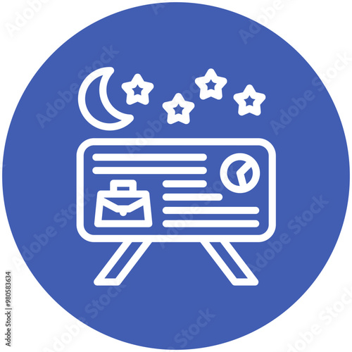 Evening Class vector icon illustration of Business Training iconset.