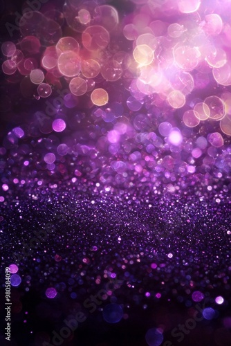 Beautiful purple color glitters for background, with bokeh