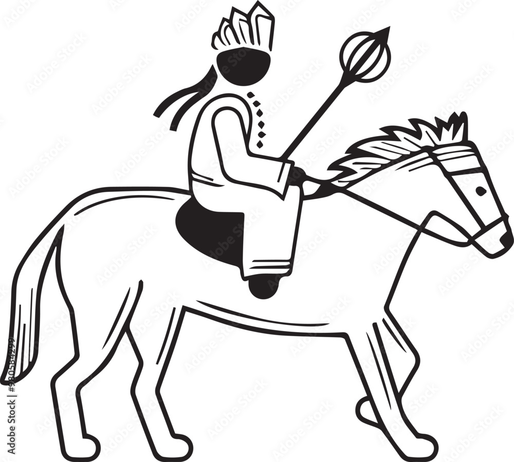 Fototapeta premium Horse icon symbol vector image Illustration 