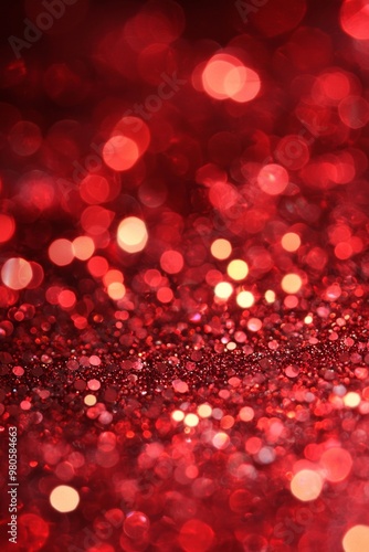 Beautiful red color glitters for background, with bokeh