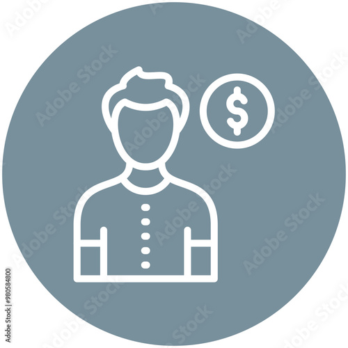 Client Male vector icon illustration of Gig Economy iconset.