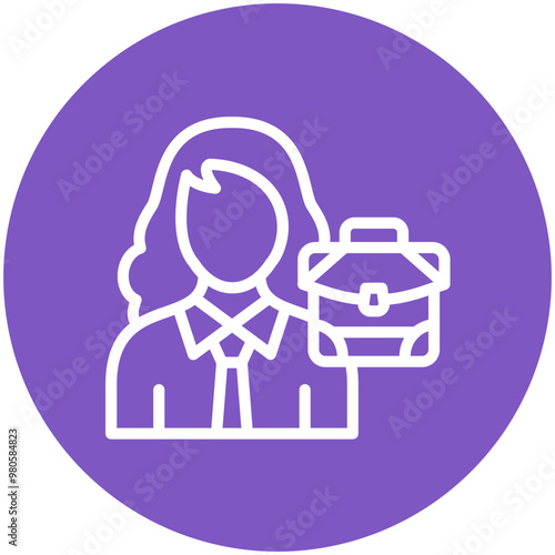 Businesswoman vector icon illustration of Gig Economy iconset.