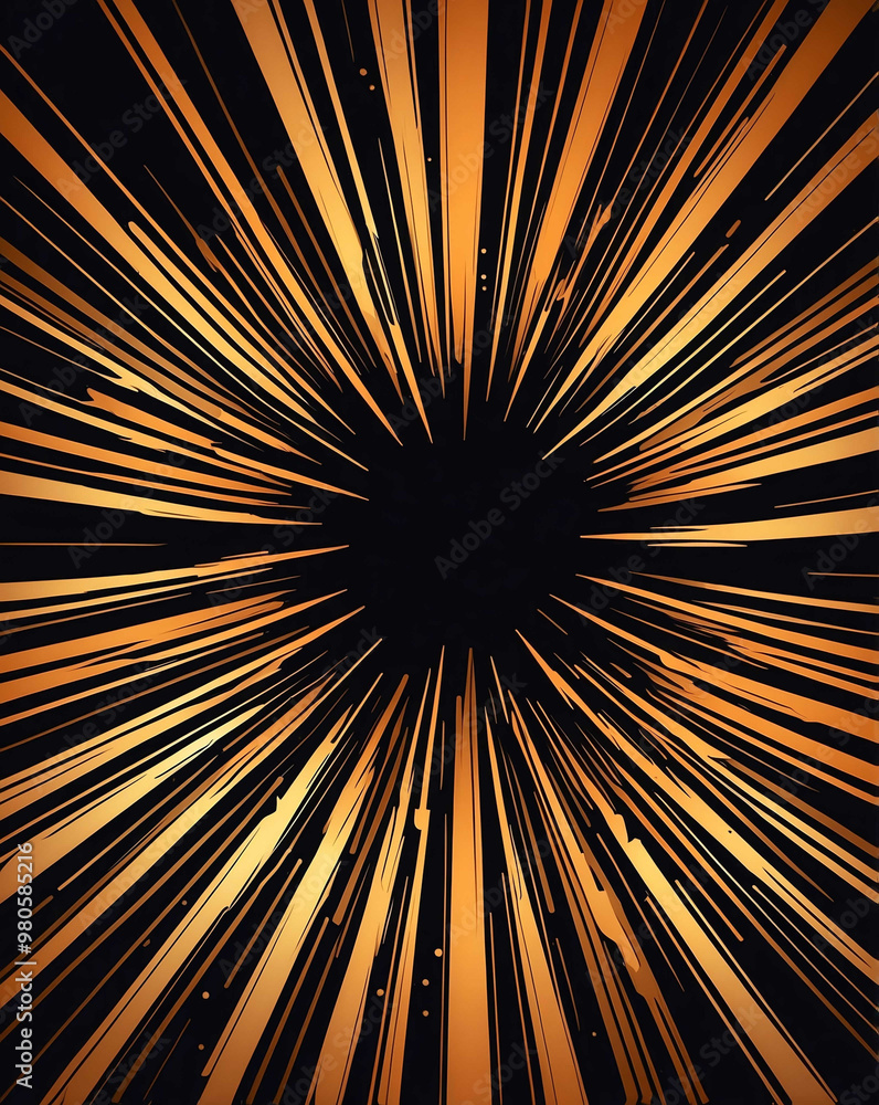Fototapeta premium Subtle spark burst with gold to dark orange gradient