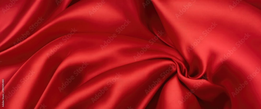 Obraz premium Luxurious Red Silk Fabric with Elegant Rich Folds