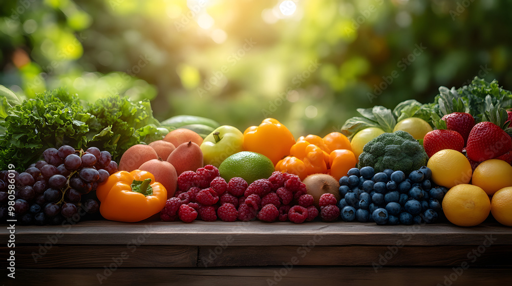 Close-up of vibrant freshfruits and vegetablesarranged in a balancedlayout on a wooden tablesymbolizing healthy gutnutrition and natural
wellness. Close-up of vibrant freshfruits and vegetablesarranged in a balancedlayout on a wooden tablesymbolizing healthy gutnutrition and natural
wellness.