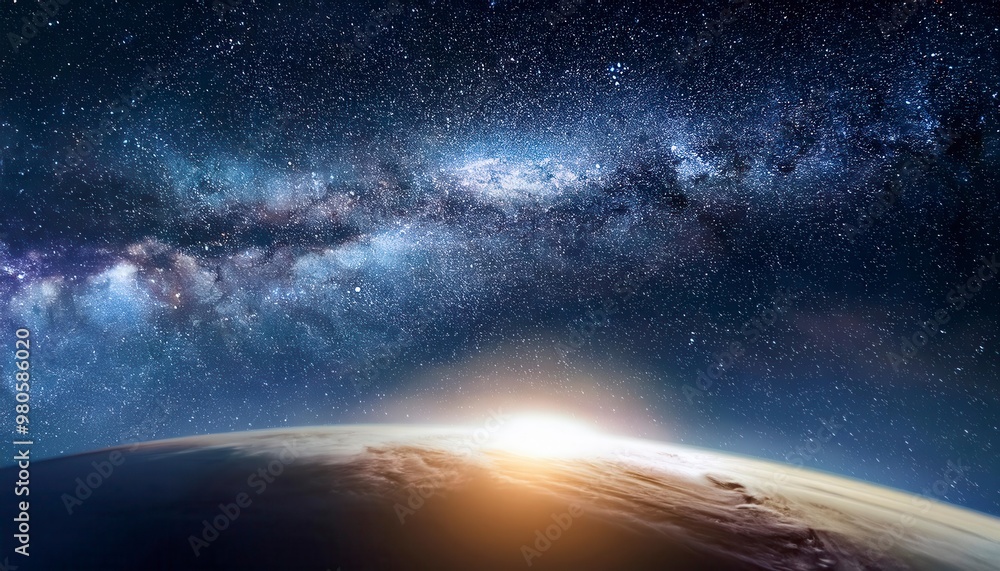 Fototapeta premium Galaxy Space background. Generated image