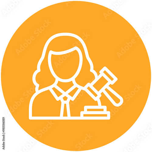 Judge Female vector icon illustration of Award Events iconset.