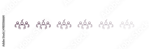 selection outline icon. Linear vector from human resources concept. 6 different line style selection icon included thin, light, regular, medium, bold, black