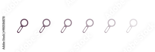 searching outline icon. Linear vector from human resources concept. 6 different line style searching icon included thin, light, regular, medium, bold, black