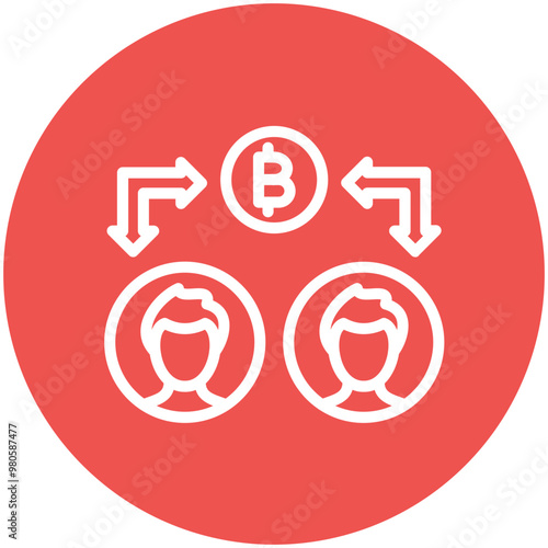 Peer To Peer vector icon illustration of Cryptocurrency iconset.
