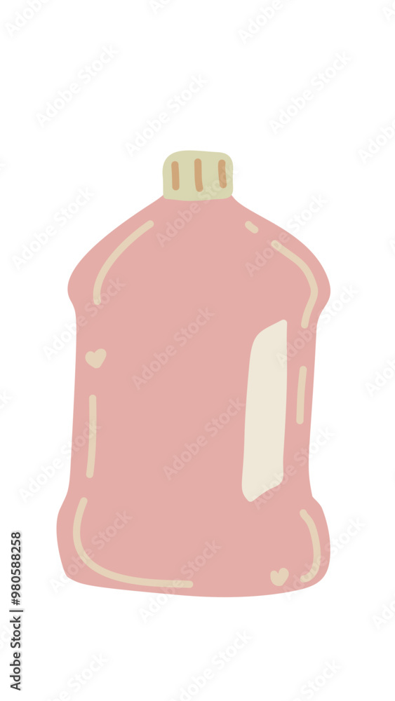 Stamp stickers illustration drawing painting drawing recycle bottle liquid dish washer machine