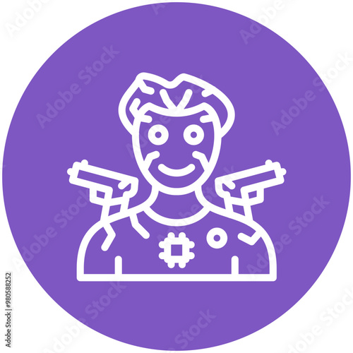 Robot Combat vector icon illustration of Robotics iconset.