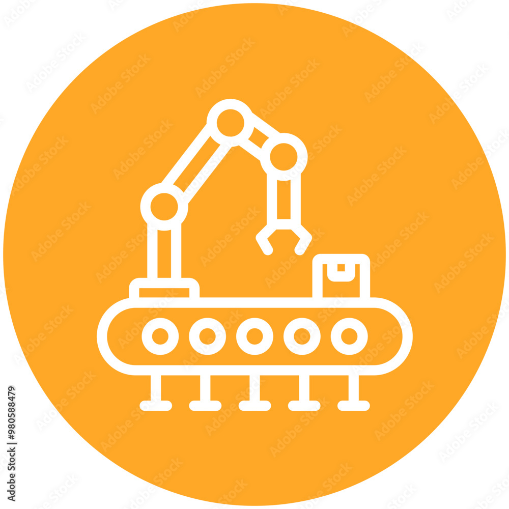 Industrial Robot vector icon illustration of Robotics iconset. Industrial Robot vector icon illustration of Robotics iconset.