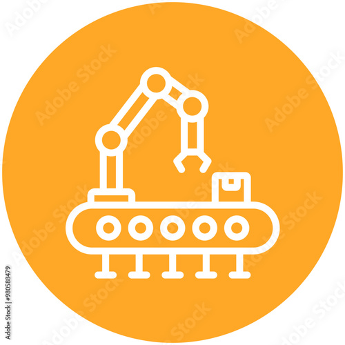 Industrial Robot vector icon illustration of Robotics iconset.