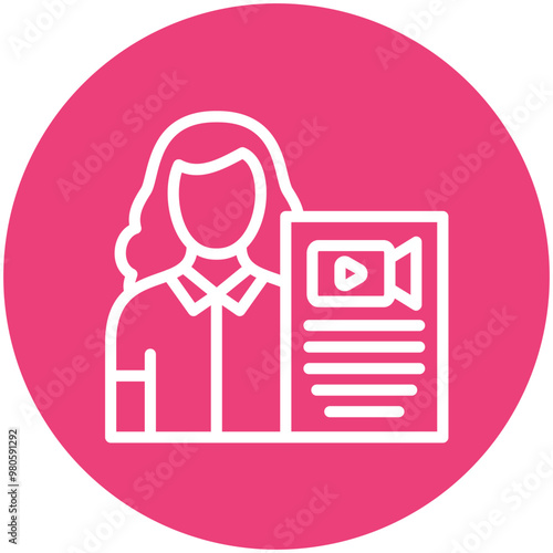 Scriptwriter Female vector icon illustration of Filmmaking iconset.