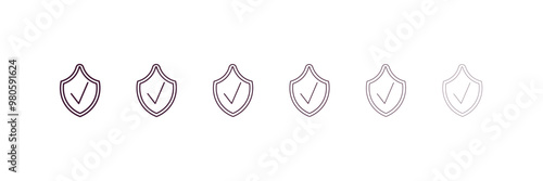 antivirus outline icon. Linear vector from internet security concept. 6 different line style antivirus icon included thin, light, regular, medium, bold, black