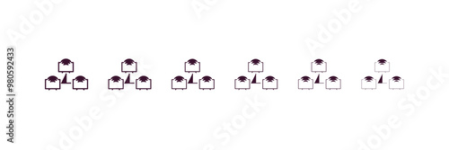 local network outline icon. Linear vector from internet security concept. 6 different line style local network icon included thin, light, regular, medium, bold, black