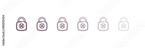 insecure outline icon. Linear vector from internet security concept. 6 different line style insecure icon included thin, light, regular, medium, bold, black