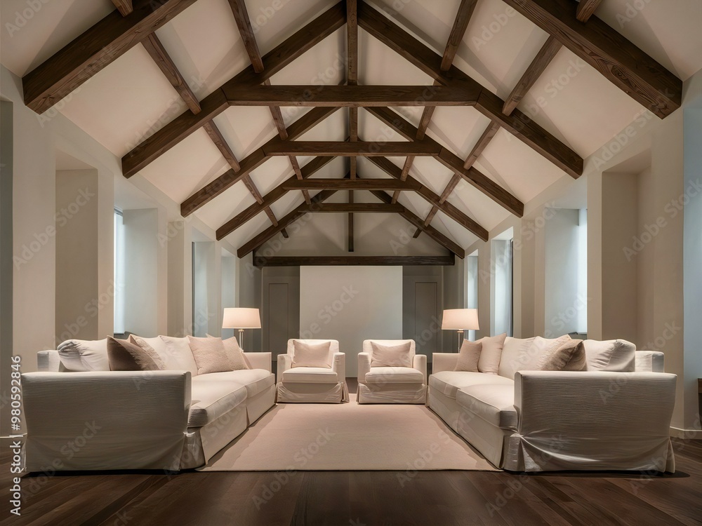 Fototapeta premium modern living room with fireplace