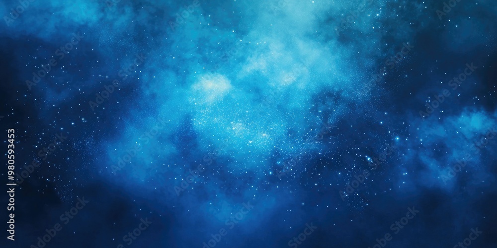 Fototapeta premium Abstract cosmic background featuring blue hues and stars.