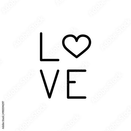 Love text icon