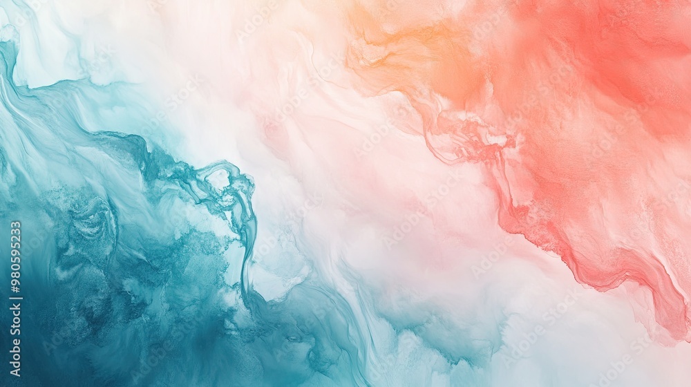 Fototapeta premium Soft pastel abstract watercolor background with gentle gradient and flowing brushstrokes perfect for serene designs