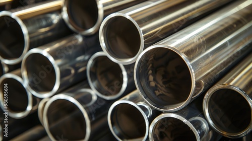 stack of industrial steel tubes