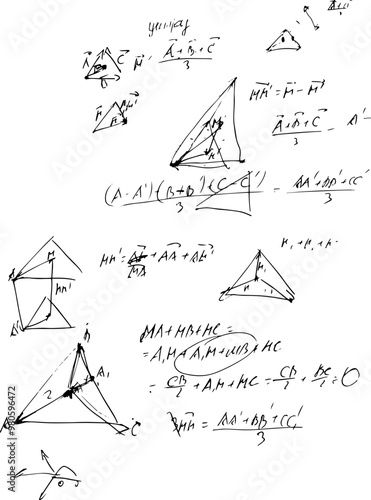 Mathematical equation with geometric figures. Solution of the problem.