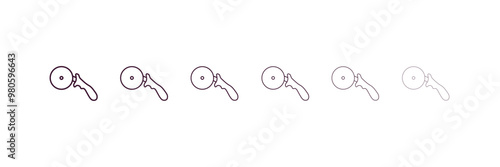 pizza cutter outline icon. Linear vector from kitchen concept. 6 different line style pizza cutter icon included thin, light, regular, medium, bold, black