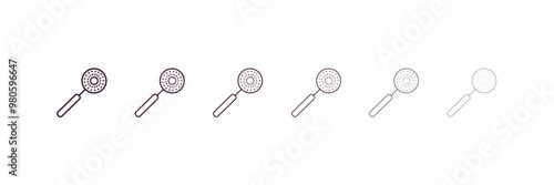 skimmer outline icon. Linear vector from kitchen concept. 6 different line style skimmer icon included thin, light, regular, medium, bold, black