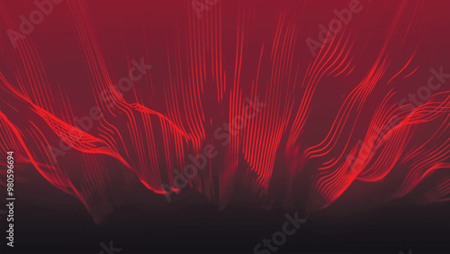 Abstract digital connection moving dots and lines. Technology background. Network connection structure. Colored polygonal space. Plexus effect. Vector illustration.