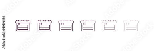 bun warmer outline icon. Linear vector from kitchen concept. 6 different line style bun warmer icon included thin, light, regular, medium, bold, black