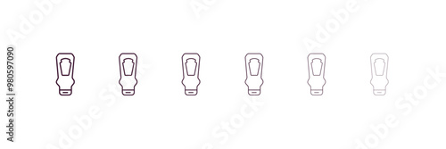 ketchup outline icon. Linear vector from kitchen concept. 6 different line style ketchup icon included thin, light, regular, medium, bold, black