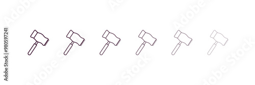 meat tenderizer outline icon. Linear vector from kitchen concept. 6 different line style meat tenderizer icon included thin, light, regular, medium, bold, black